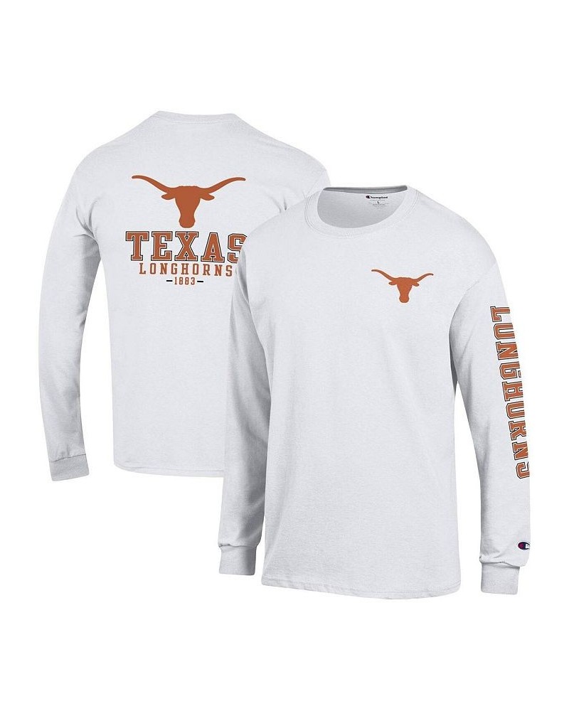 Men's White Texas Longhorns Team Stack Long Sleeve T-shirt $23.84 T-Shirts