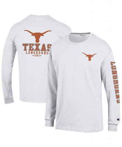 Men's White Texas Longhorns Team Stack Long Sleeve T-shirt $23.84 T-Shirts