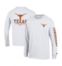 Men's White Texas Longhorns Team Stack Long Sleeve T-shirt $23.84 T-Shirts