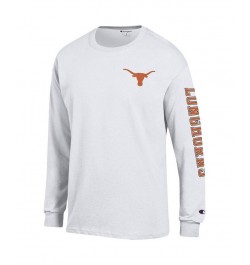 Men's White Texas Longhorns Team Stack Long Sleeve T-shirt $23.84 T-Shirts