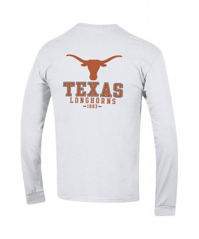 Men's White Texas Longhorns Team Stack Long Sleeve T-shirt $23.84 T-Shirts