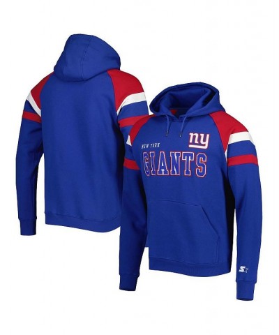 Men's Royal New York Giants Draft Fleece Raglan Pullover Hoodie $42.40 Sweatshirt