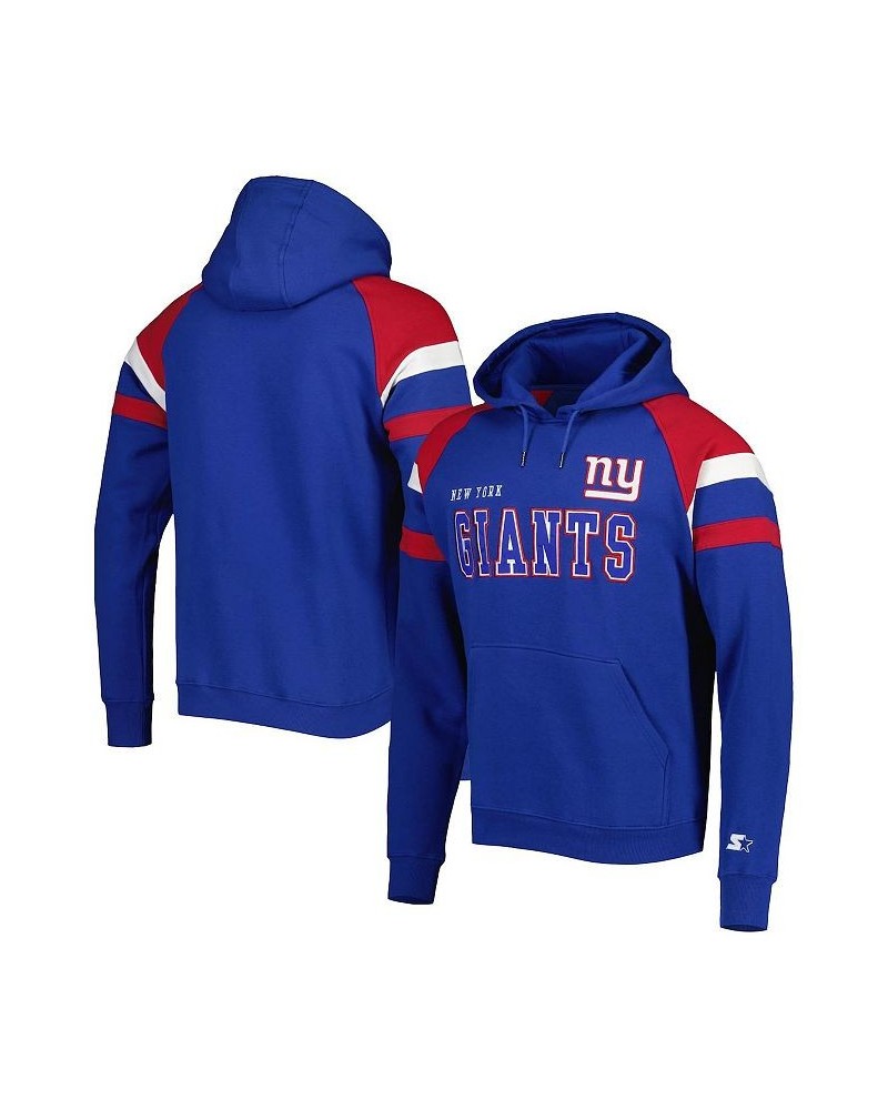 Men's Royal New York Giants Draft Fleece Raglan Pullover Hoodie $42.40 Sweatshirt