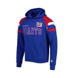 Men's Royal New York Giants Draft Fleece Raglan Pullover Hoodie $42.40 Sweatshirt