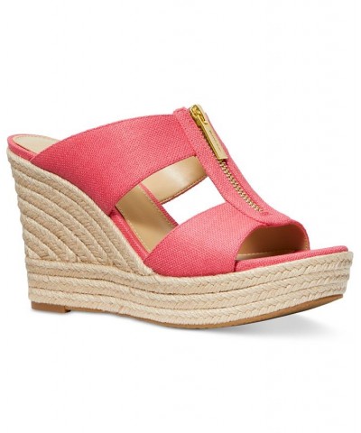 Women's Bradley Espadrille Platform Wedge Sandals Pink $56.25 Shoes