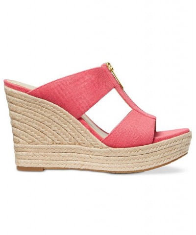 Women's Bradley Espadrille Platform Wedge Sandals Pink $56.25 Shoes