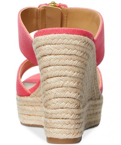 Women's Bradley Espadrille Platform Wedge Sandals Pink $56.25 Shoes