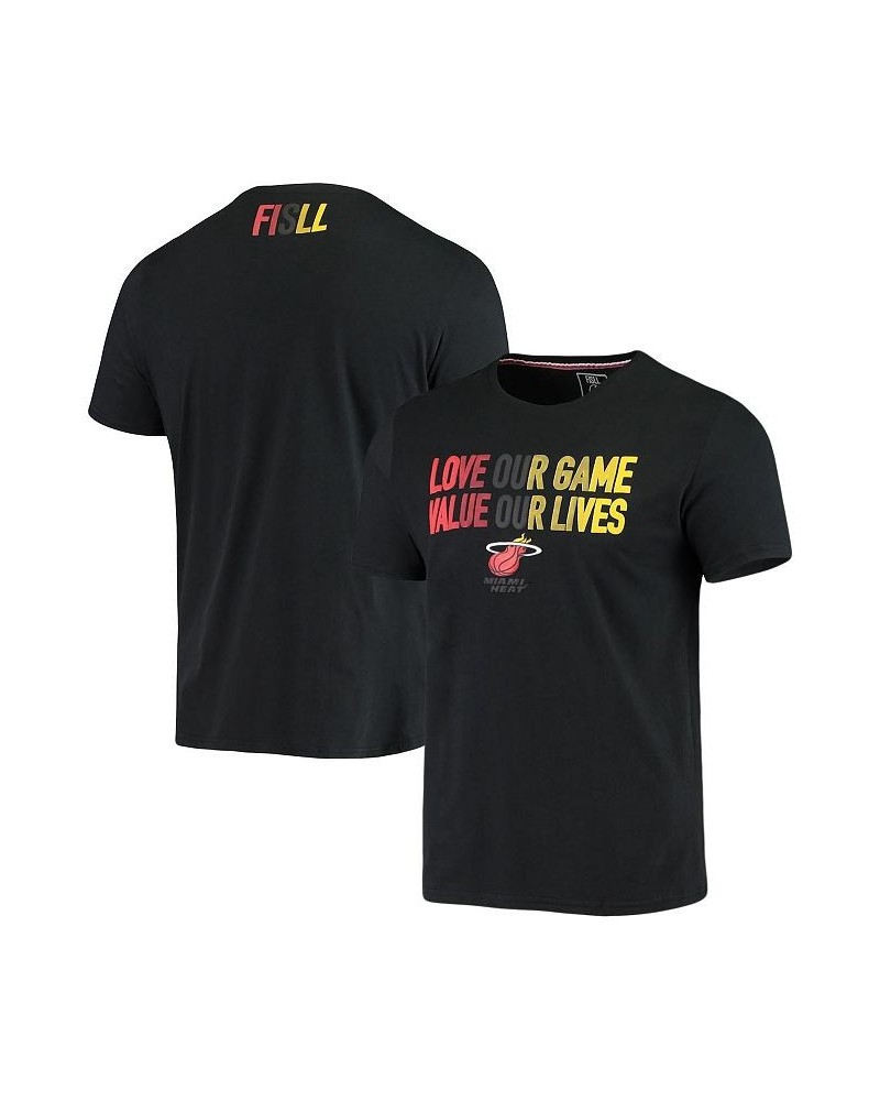 Men's Black Miami Heat Social Justice Team T-shirt $17.28 T-Shirts