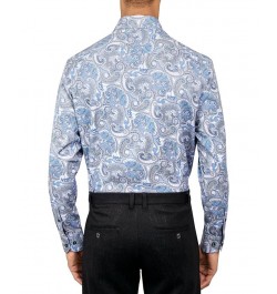 Men's Regular-Fit Paisley Performance Dress Shirt Blue $21.89 Dress Shirts