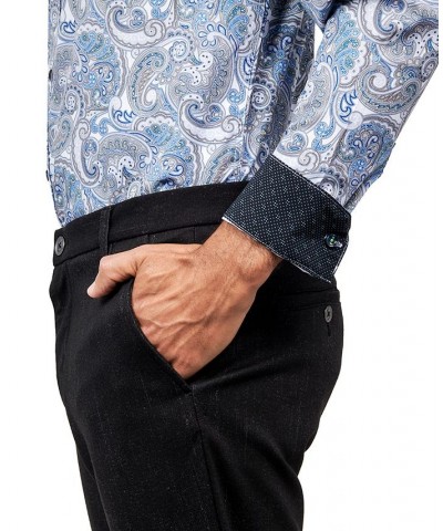 Men's Regular-Fit Paisley Performance Dress Shirt Blue $21.89 Dress Shirts