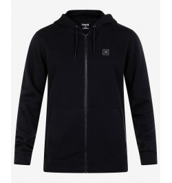 Men's Icon Chest Logo Full Zip Hooded Sweatshirt Black $34.45 Sweatshirt