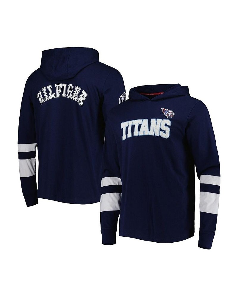 Men's Navy, White Tennessee Titans Alex Long Sleeve Hoodie T-shirt $36.56 T-Shirts