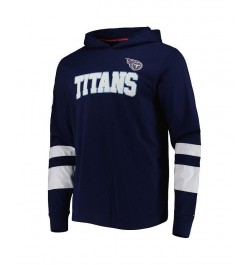 Men's Navy, White Tennessee Titans Alex Long Sleeve Hoodie T-shirt $36.56 T-Shirts