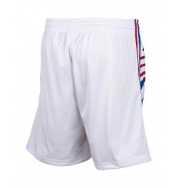 Men's White LA Clippers Hardwood Classics Big Face 2.0 Shorts $42.39 Shorts