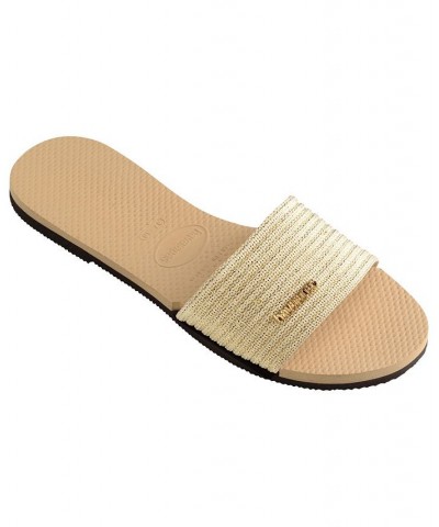 Women's You Malta Metallic Sandals Yellow $24.90 Shoes