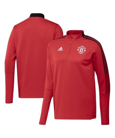 Men's Red Manchester United Track AEROREADY Quarter-Zip Jacket $41.33 Jackets