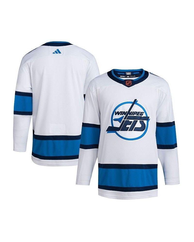 Men's White Winnipeg Jets Reverse Retro 2.0 Authentic Blank Jersey $72.96 Jersey