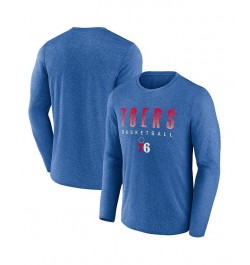 Men's Branded Heathered Royal Philadelphia 76ers Where Legends Play Iconic Practice Long Sleeve T-shirt $23.50 T-Shirts