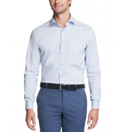 Men's Big & Tall Classic/Regular-Fit Stain Shield Performance Stretch Check Dress Shirt Blue $20.40 Dress Shirts