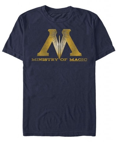 Men's Ministry of Magic Logo Short Sleeve Crew T-shirt Blue $18.19 T-Shirts