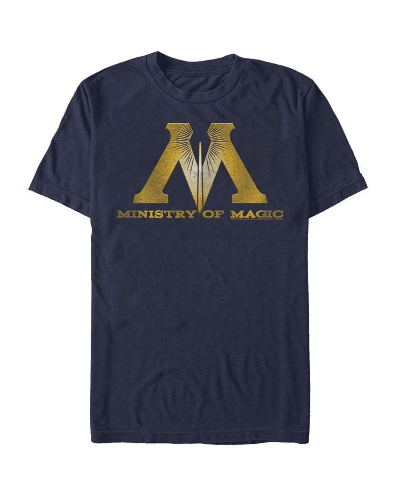 Men's Ministry of Magic Logo Short Sleeve Crew T-shirt Blue $18.19 T-Shirts