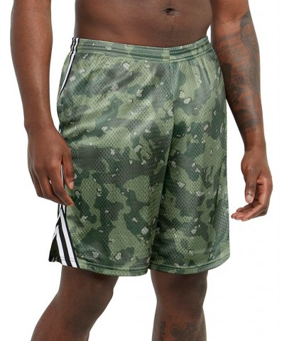 Men's Camo-Print Mesh-Lined 9" Shorts Green $28.00 Shorts