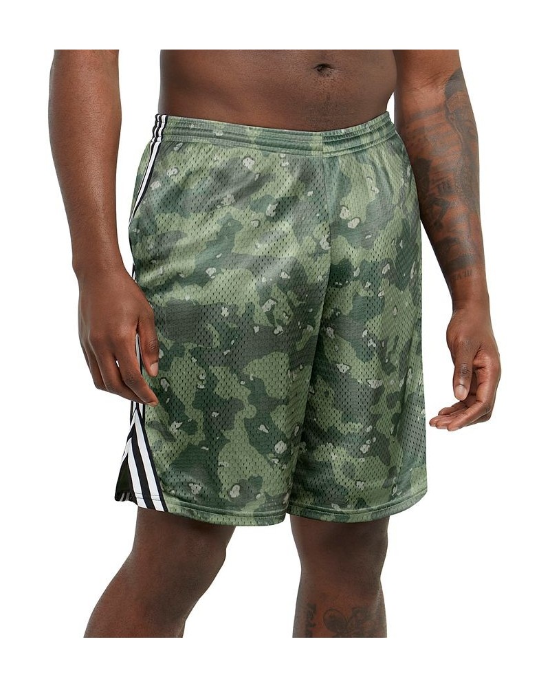 Men's Camo-Print Mesh-Lined 9" Shorts Green $28.00 Shorts