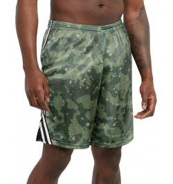 Men's Camo-Print Mesh-Lined 9" Shorts Green $28.00 Shorts