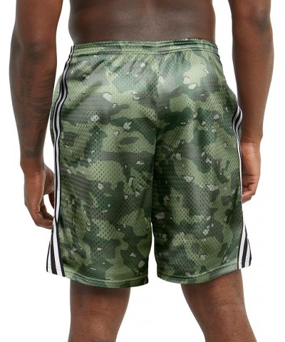 Men's Camo-Print Mesh-Lined 9" Shorts Green $28.00 Shorts