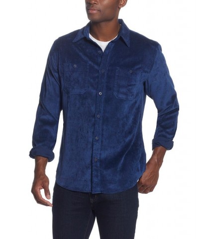 Men's Stretch Corduroy Shirt Blue $11.23 Shirts