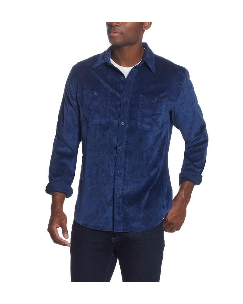 Men's Stretch Corduroy Shirt Blue $11.23 Shirts