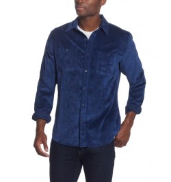 Men's Stretch Corduroy Shirt Blue $11.23 Shirts