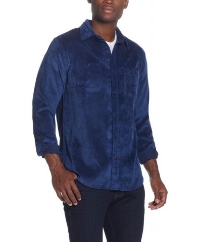 Men's Stretch Corduroy Shirt Blue $11.23 Shirts