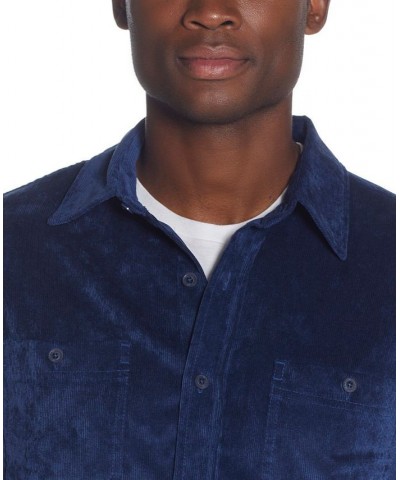 Men's Stretch Corduroy Shirt Blue $11.23 Shirts