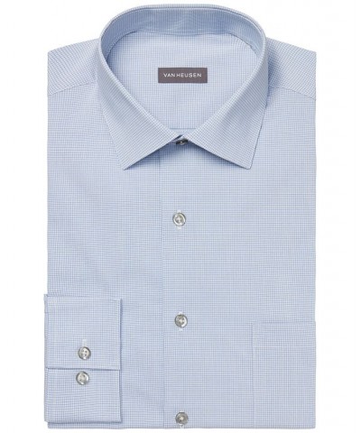 Men's Big & Tall Classic/Regular-Fit Stain Shield Performance Stretch Check Dress Shirt Blue $20.40 Dress Shirts