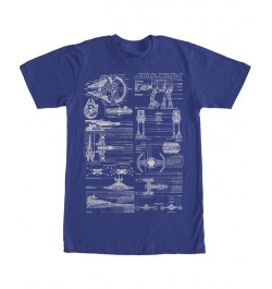 Men's Super Schematics Short Sleeve Crew T-shirt Blue $18.89 T-Shirts