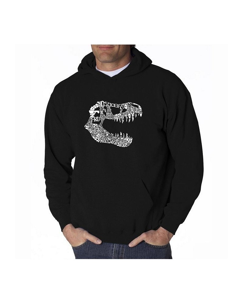 Men's Word Art Hoodie - T-Rex Skull Black $28.80 Sweatshirt