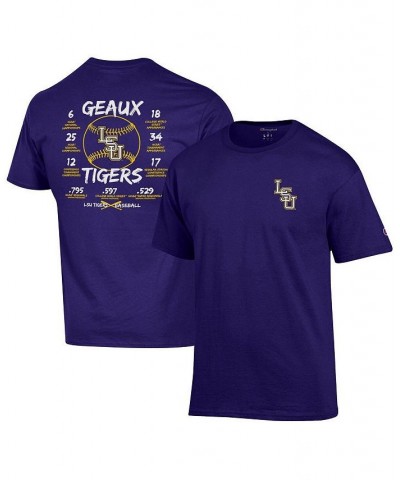 Men's Purple LSU Tigers Baseball Accomplishments T-shirt $22.94 T-Shirts