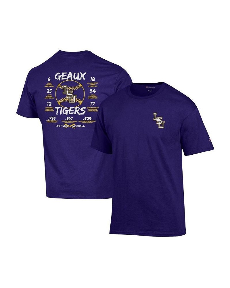 Men's Purple LSU Tigers Baseball Accomplishments T-shirt $22.94 T-Shirts