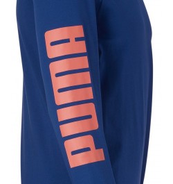 Men's Long Sleeve Logo Tee Blue $17.23 T-Shirts