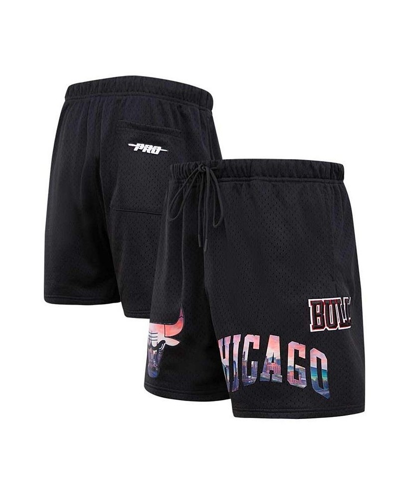 Men's Black Chicago Bulls City Scape Mesh Shorts $36.00 Shorts