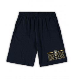 Men's Heathered Gray and Navy Milwaukee Brewers Big and Tall T-shirt and Shorts Sleep Set $34.40 Pajama