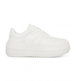 Women's Perrin Lace-Up Platform Sneakers White $43.61 Shoes