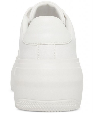 Women's Perrin Lace-Up Platform Sneakers White $43.61 Shoes