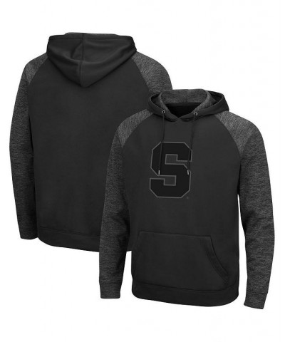 Men's Black Syracuse Orange Blackout 3.0 Tonal Raglan Pullover Hoodie $33.60 Sweatshirt