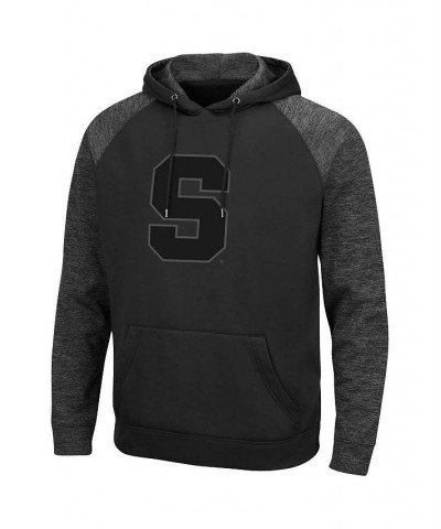 Men's Black Syracuse Orange Blackout 3.0 Tonal Raglan Pullover Hoodie $33.60 Sweatshirt