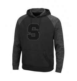 Men's Black Syracuse Orange Blackout 3.0 Tonal Raglan Pullover Hoodie $33.60 Sweatshirt