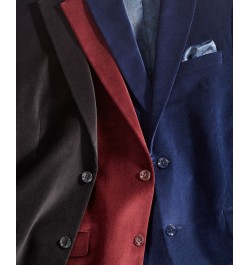 Men's Slim-Fit Solid Velvet Blazer Blue $26.40 Blazers