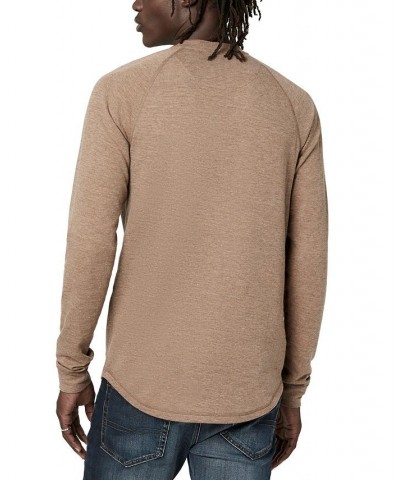 Men's Kariver Henley Long Sleeves T-shirt Brown $16.52 T-Shirts