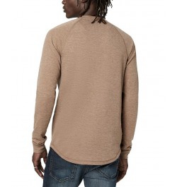 Men's Kariver Henley Long Sleeves T-shirt Brown $16.52 T-Shirts